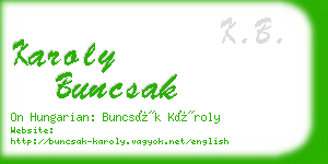 karoly buncsak business card
